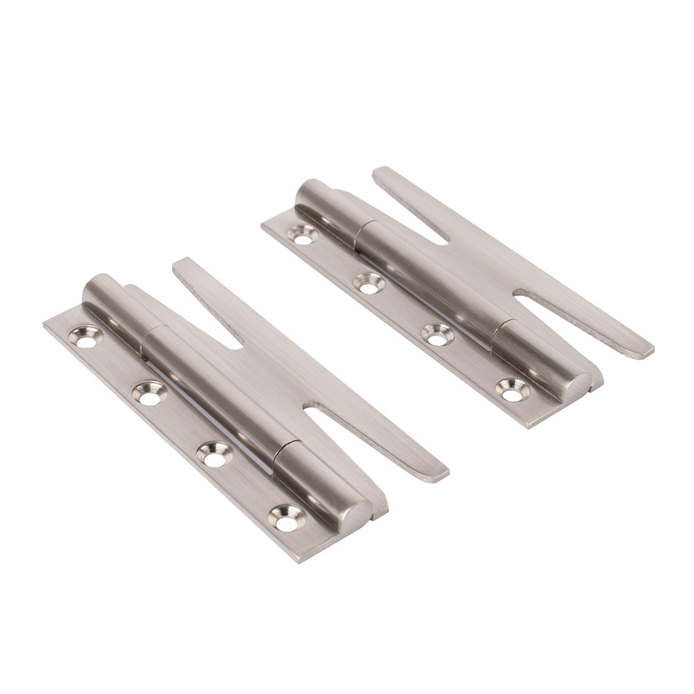 Simplex Solid Brass Slim Hinges (Sold in Pairs) - Satin Nickel