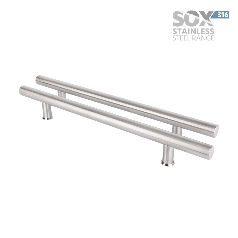 SOX 316 Stainless Steel Inline Pair Pull Handles - 1200mm