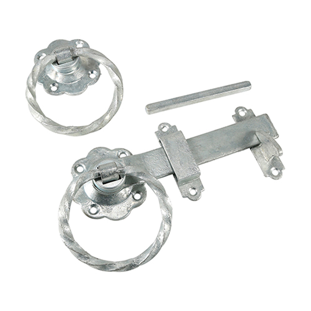 Ring Gate Latch - Twisted - Galvanised (6")