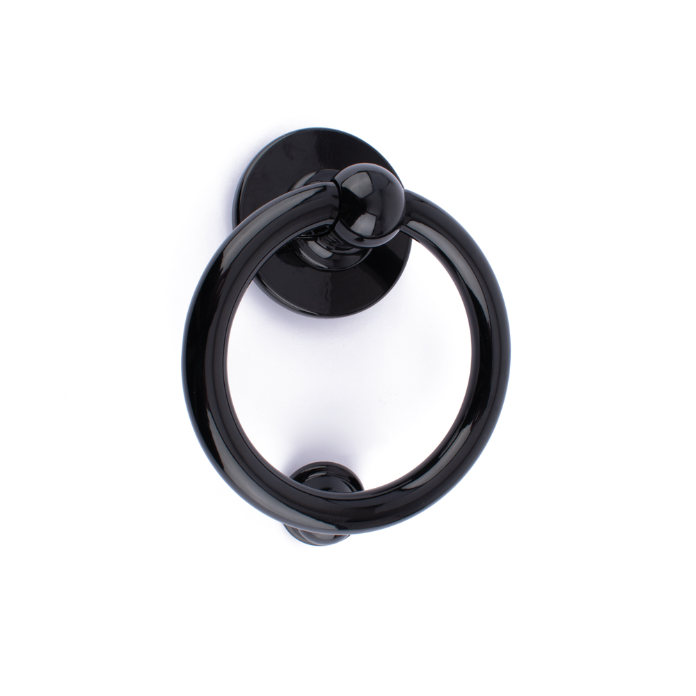 Timber Series Bull Ring Door Knocker - Black