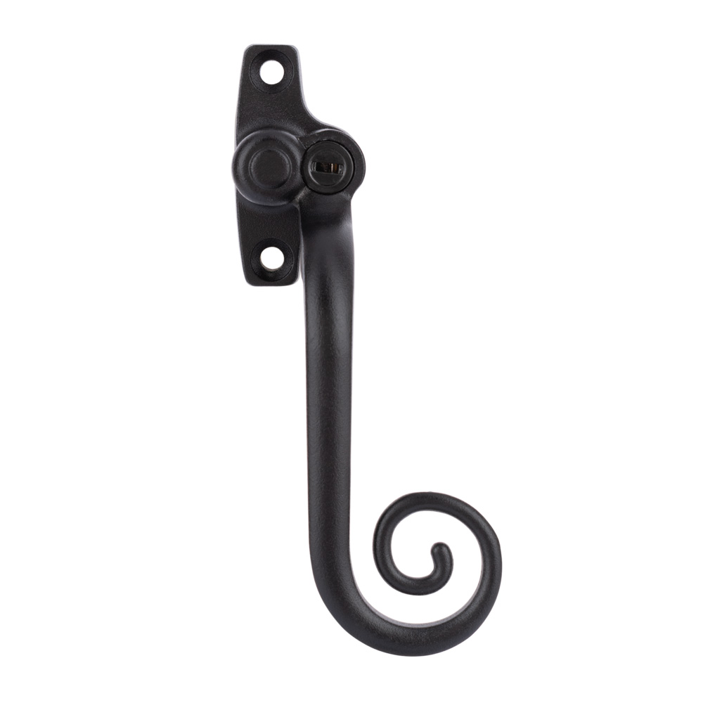 Timber Series Monkey Tail Espag Window Handle (Key Locking) - (Right Hand) - Matt Black