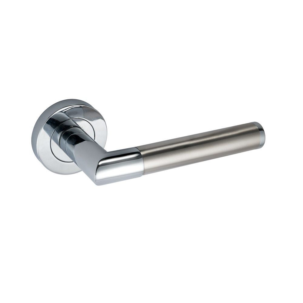 Vogue Door Handle on Rose - Dual Finish