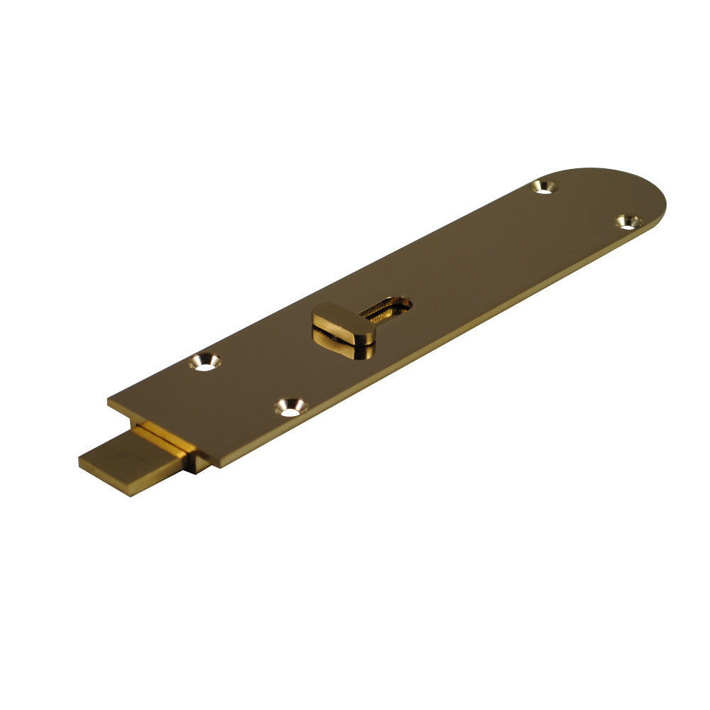 Recessed Flush Bolts (190mm) - Polished Brass (Non Locking)