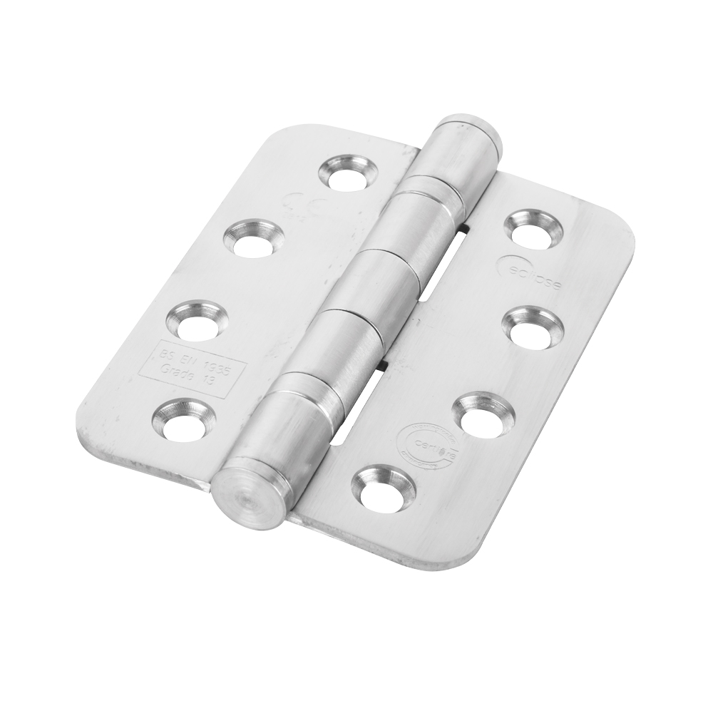 Eclipse 4 Inch (102mm) Radius End Hinge - Satin Stainless Steel (Sold in Pairs)
