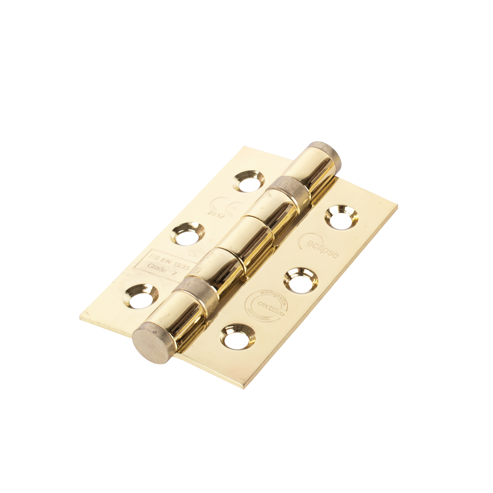 Eclipse 3 Inch (76mm) Ball Bearing Hinge - Electro Brass (Sold in Pairs)