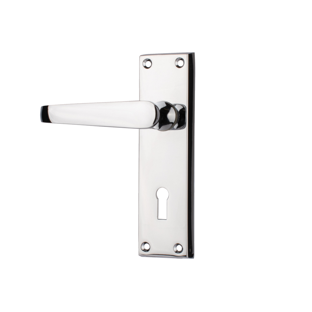 Dart Victorian Lever Lock Door Handle - Polished Chrome