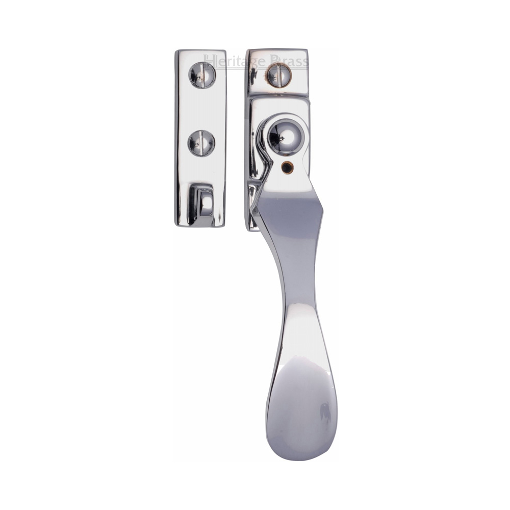 Heritage Brass Spoon Casement Fastener (Weather Stripped) - Polished Chrome
