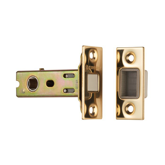 75mm Magnectic Latch Satin Stainless 57mm Spindle Polish Brass