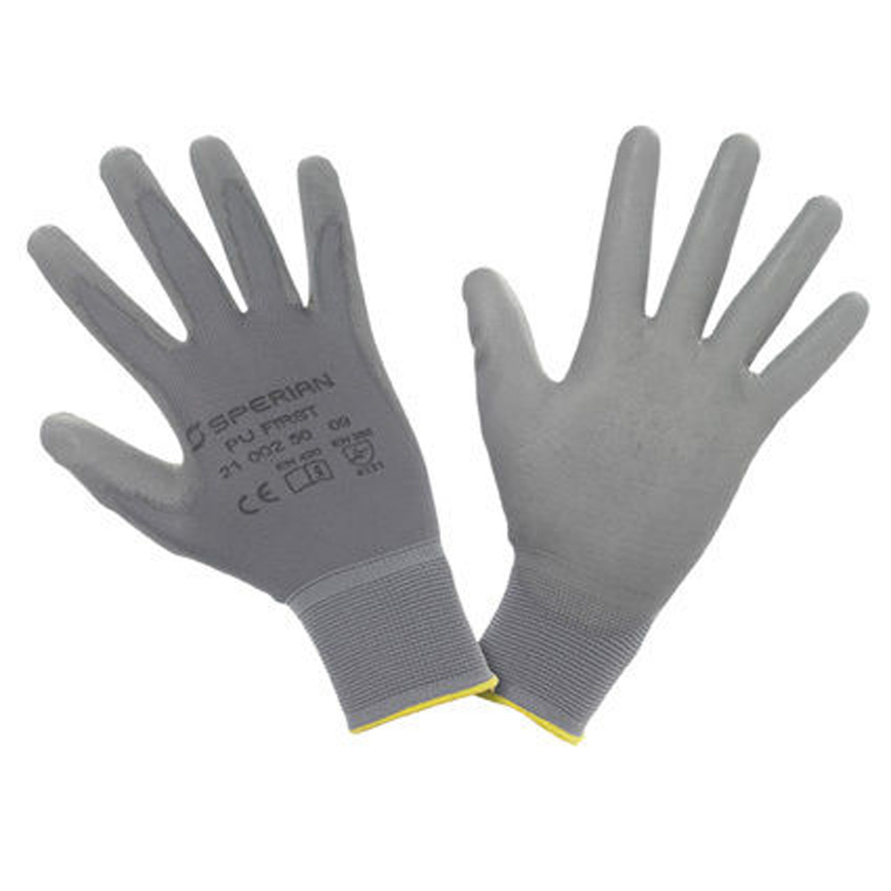 PU Gloves Grey Size 9 Large