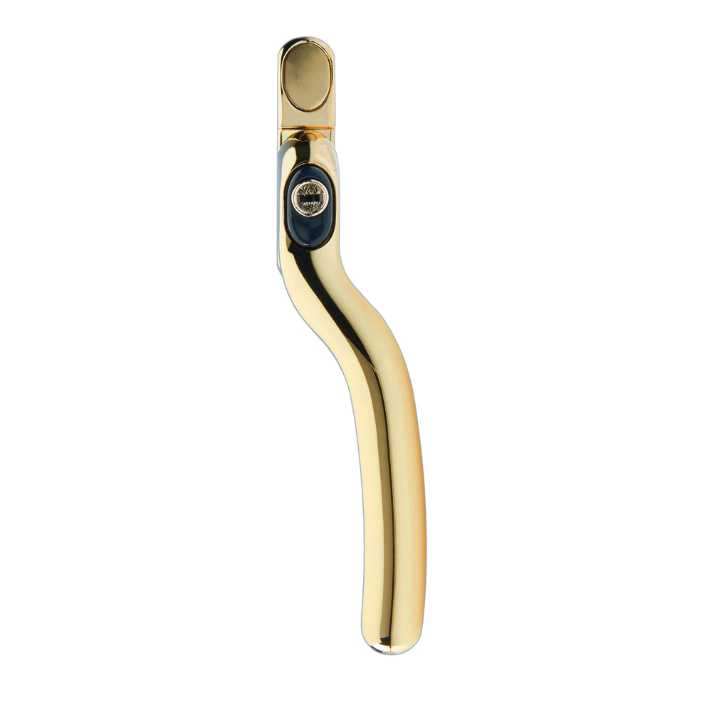 Timber Series Connoisseur Cranked Espag Window Handle - Polished Gold (Right Hand)