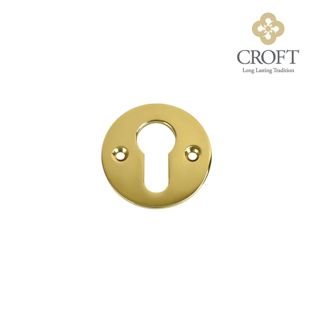 Croft Euro Profile Escutcheon - Polished Brass
