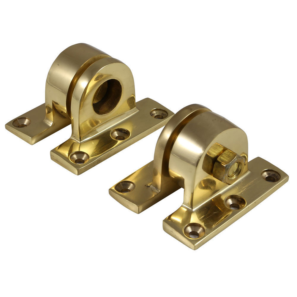 Surface Fix Timber Pivot Hinge (Pair) - Polished Brass