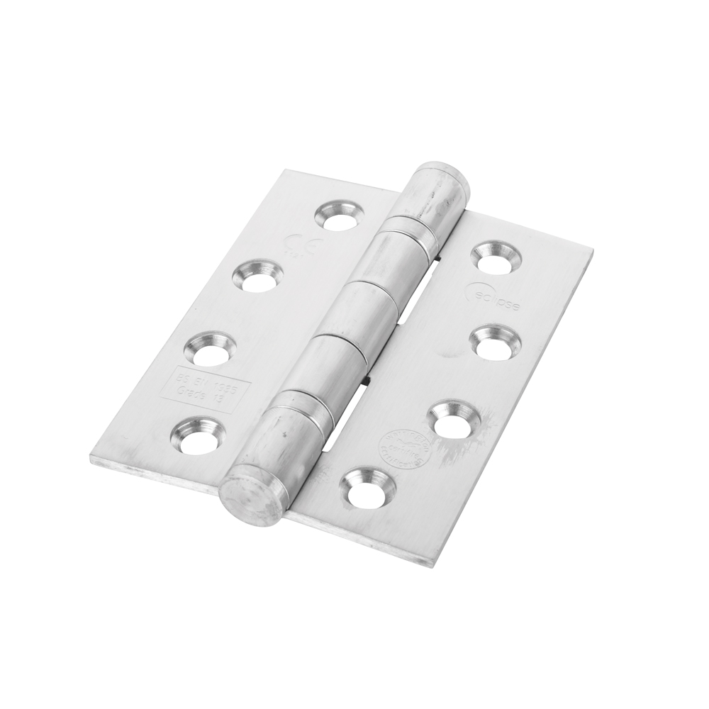 Eclipse 4 Inch (102mm) Pack of 3 Stainless Steel Ball Bearing Hinges - Satin Stainless Steel