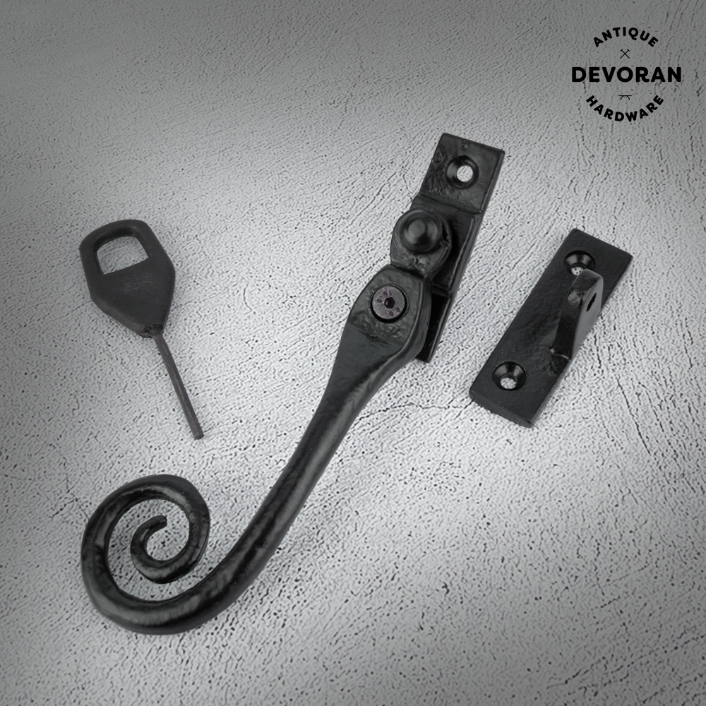 Devoran Lockable Monkey Tail Fastener - Black (Left Hand)